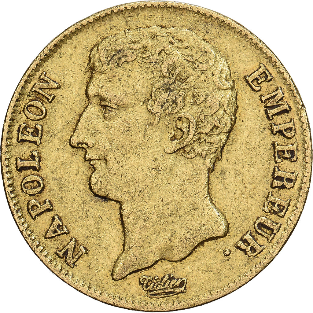 France, Napoleon I, 20 Francs, An 12 (1804), Paris, Gold, EF(40-45)