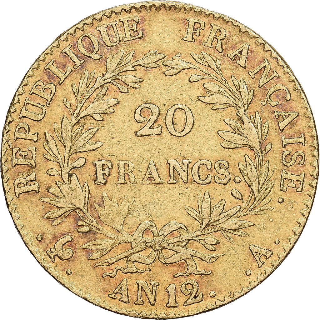 Francja, Bonaparte Ier Consul, 20 Francs, An 12 (1804), Paris, Złoto