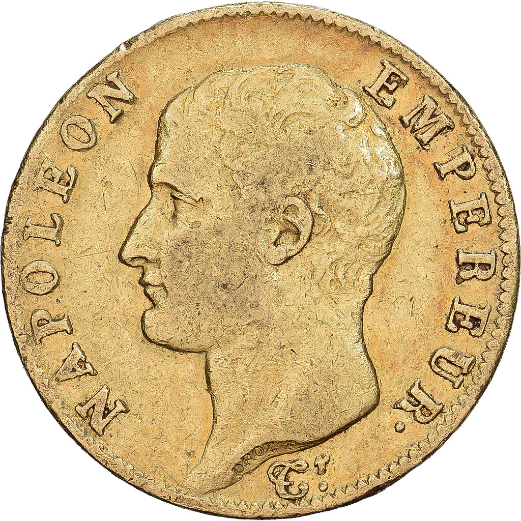 França, Napoleon I, 20 Francs, 1806, Paris, Dourado, EF(40-45), Gadoury:1023