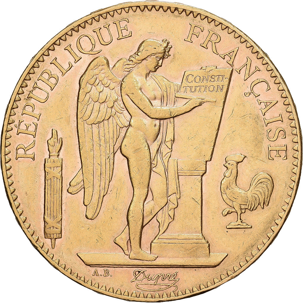 Francja, 100 Francs, Génie, 1908, Paris, Złoto, AU(50-53), Gadoury:1137a