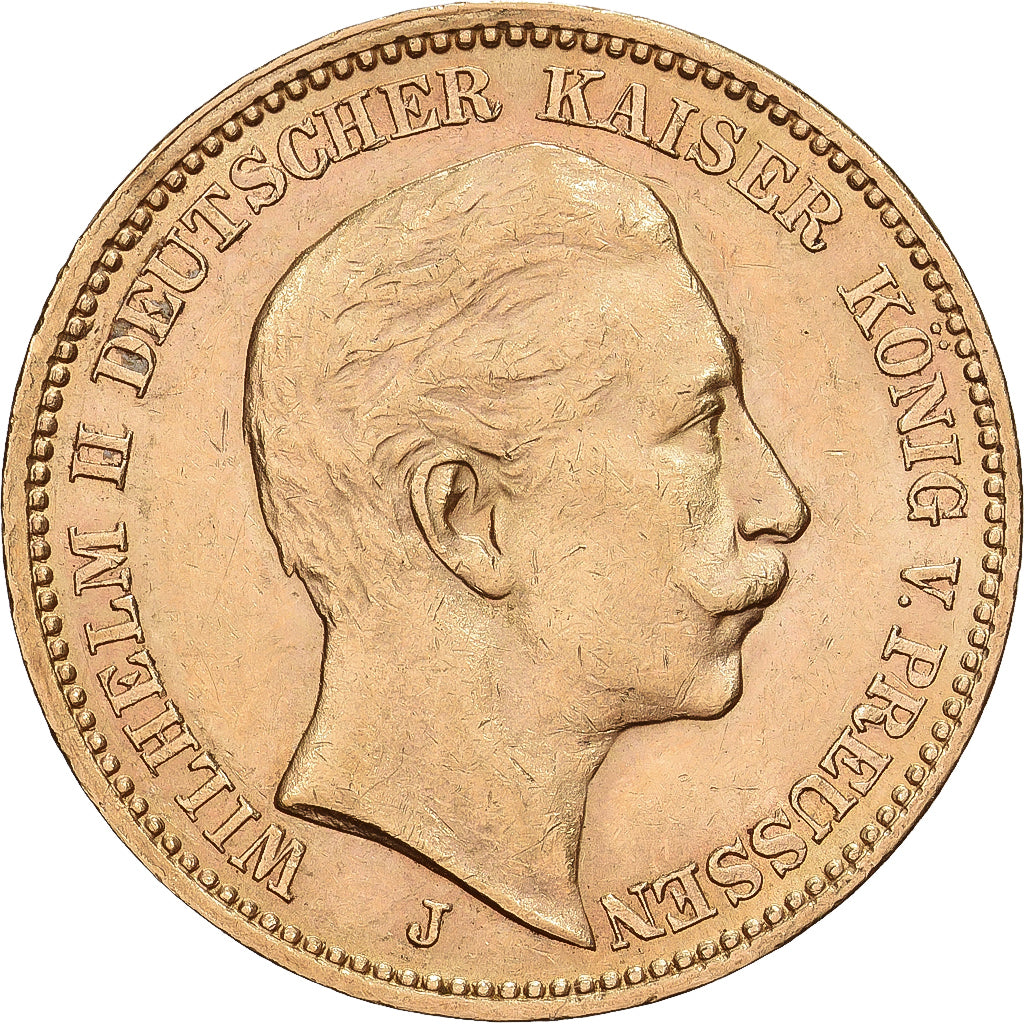 Kingdom of Prussia, PRUSSIA, Wilhelm II, 20 Mark, 1910, Hamburg, Gold