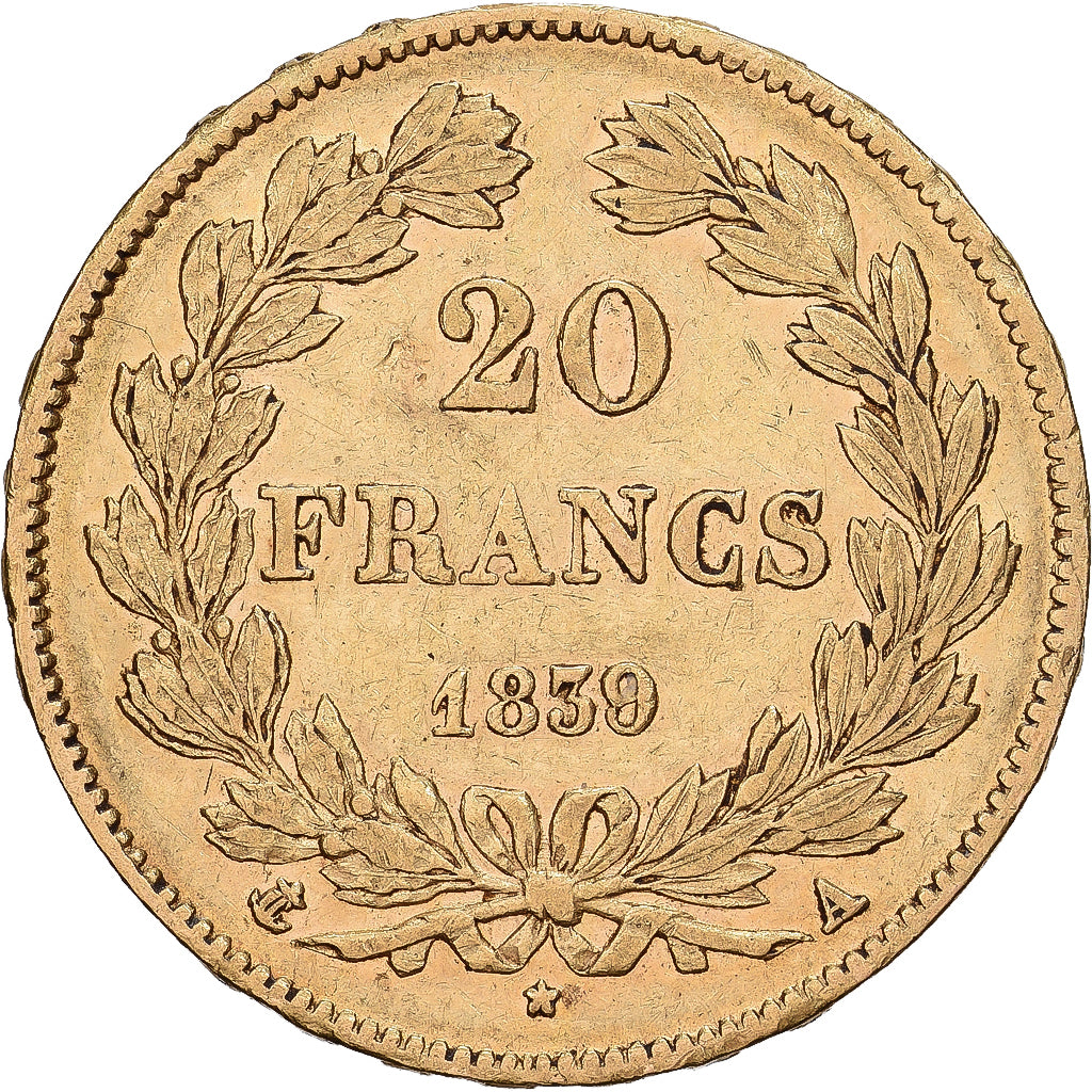 France, Louis-Philippe Ier, 20 Francs, 1839, Paris, Or, TTB, Gadoury:1031