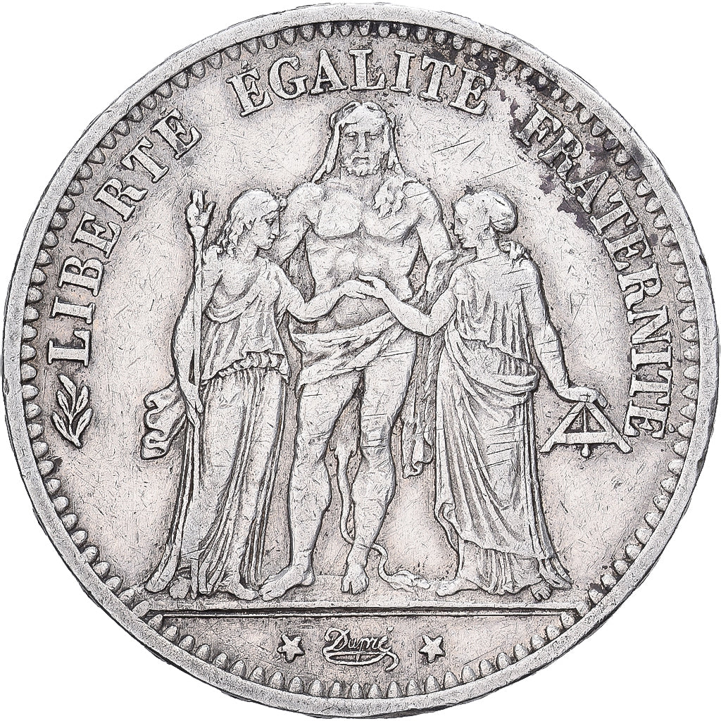France, 5 Francs, Hercule, 1875, Paris, Silver, EF(40-45), Gadoury:745a