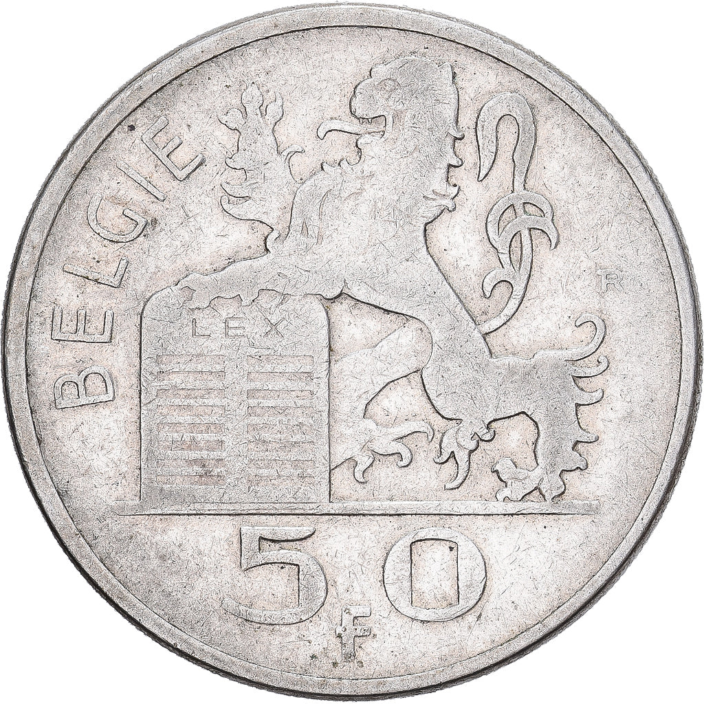 Belgium, Régence Prince Charles, 50 Francs, 50 Frank, 1951, Brussels, Silver
