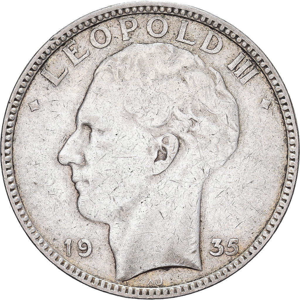 Belgien, Leopold III, 20 Francs, 20 Frank, 1935, Brussels, Silber, SS, KM:105