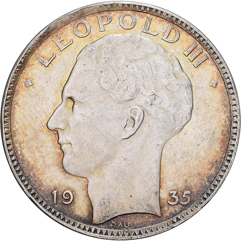 Belgien, Leopold III, 20 Francs, 20 Frank, 1935, Brussels, Silber, SS+, KM:105