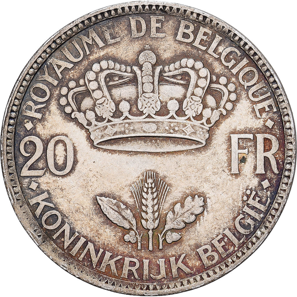 Belgien, Leopold III, 20 Francs, 20 Frank, 1935, Brussels, Silber, SS+, KM:105