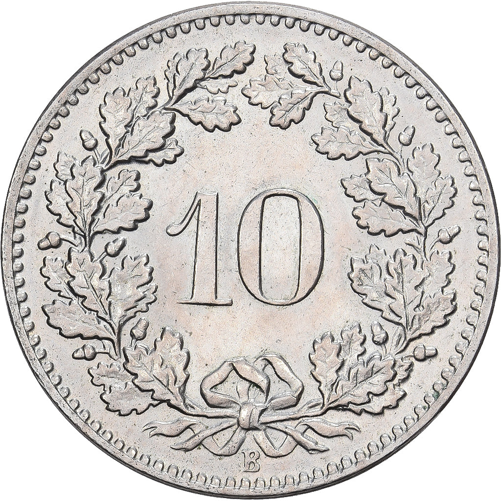 Suiza, 10 Rappen, 1895, Bern, Cobre - níquel, EBC, KM:27