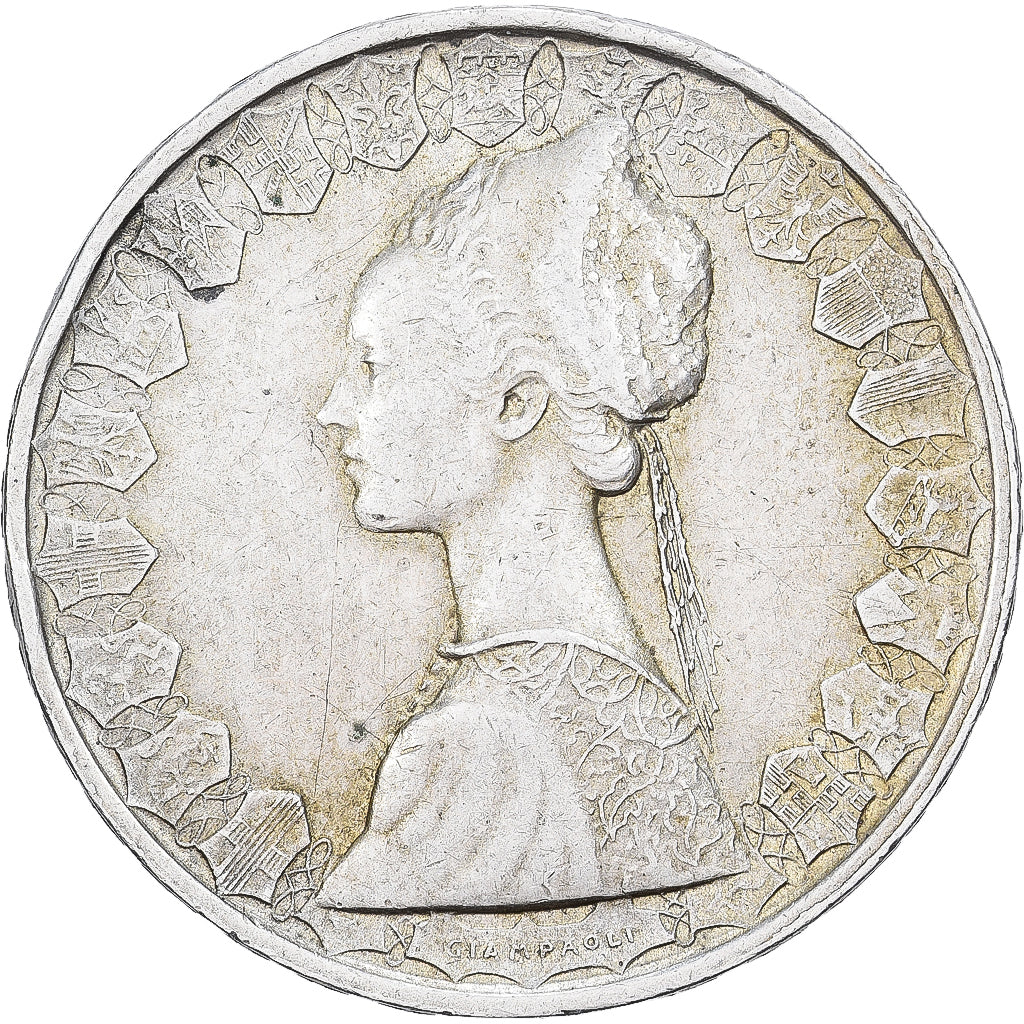 Włochy, 500 Lire, 1959, Rome, Srebro, EF(40-45), KM:98