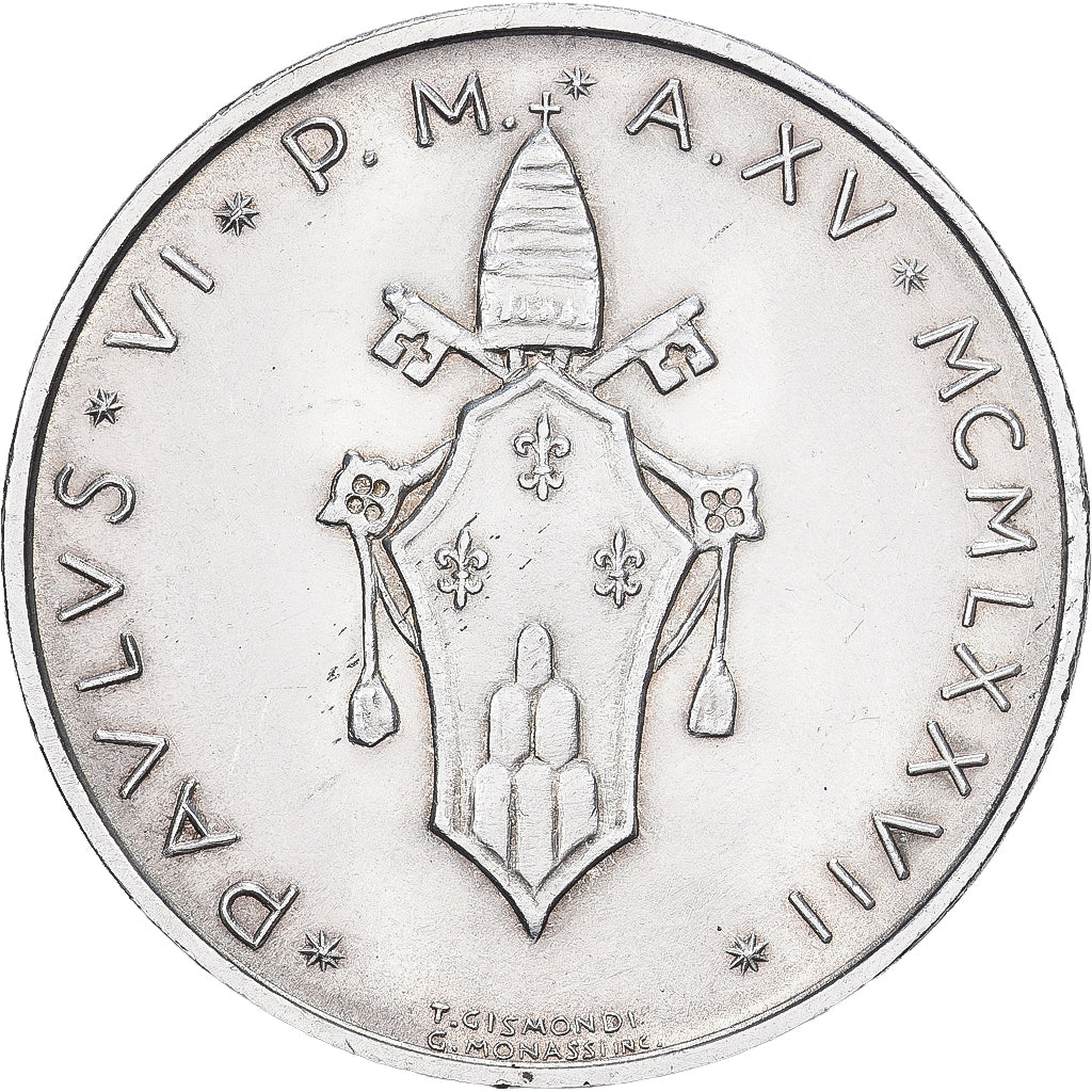 Vatikanstadt, Paul VI, 500 Lire, 1977, Rome, Silber, VZ, KM:132