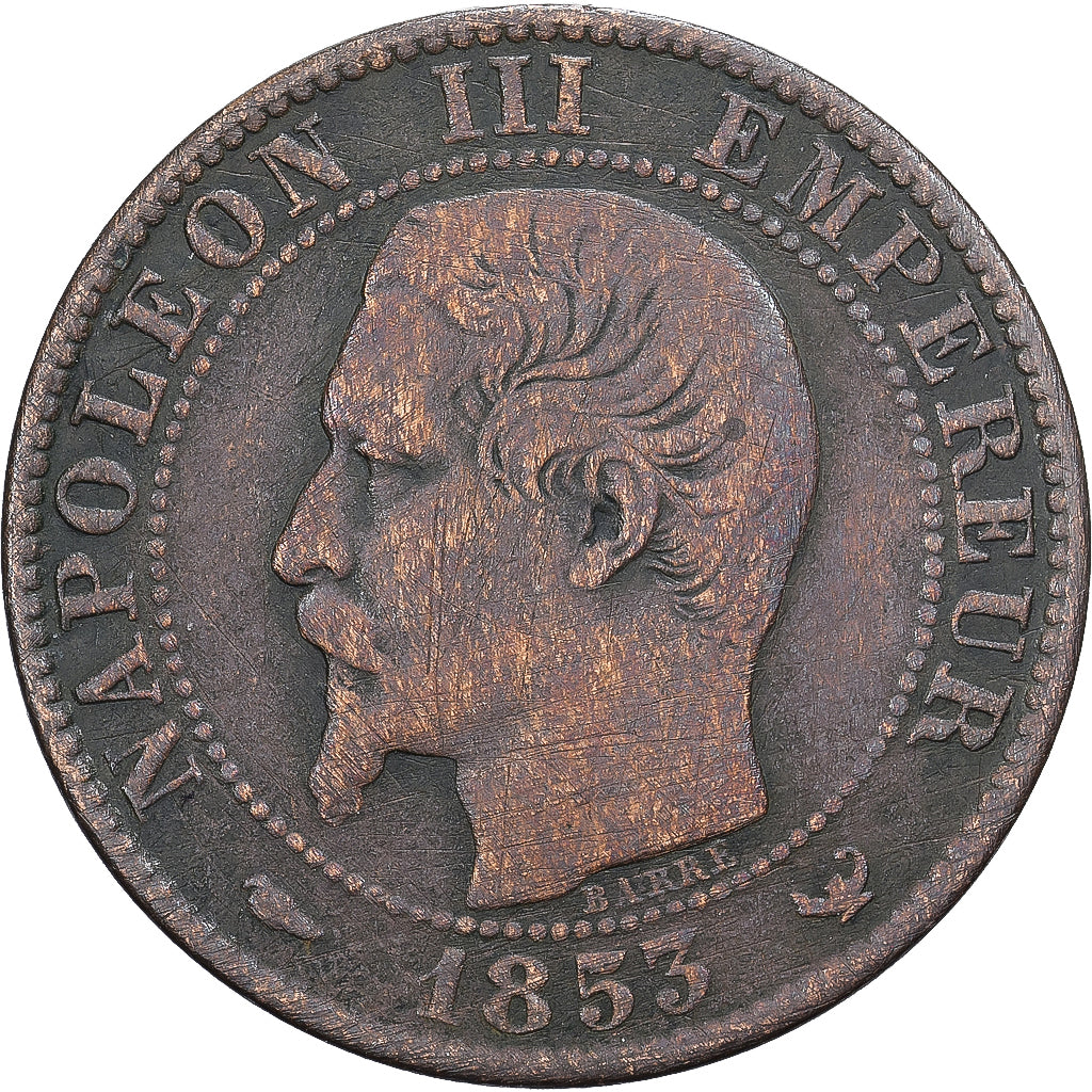 France, Napoléon III, 5 Centimes, 1853, Lille, Bronze, TB+, Gadoury:152