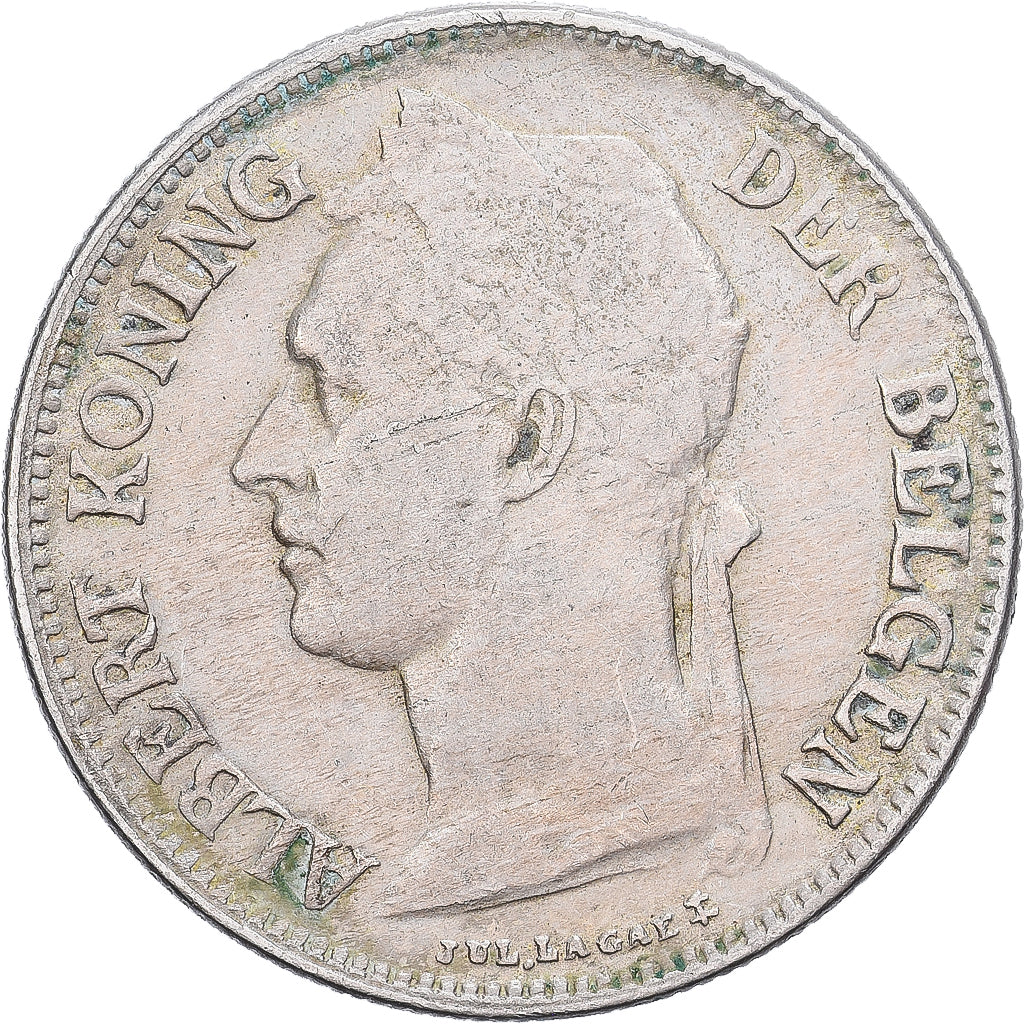Belgian Congo, Albert I, 50 Centimes, 1922, Copper-nickel, EF(40-45), KM:23
