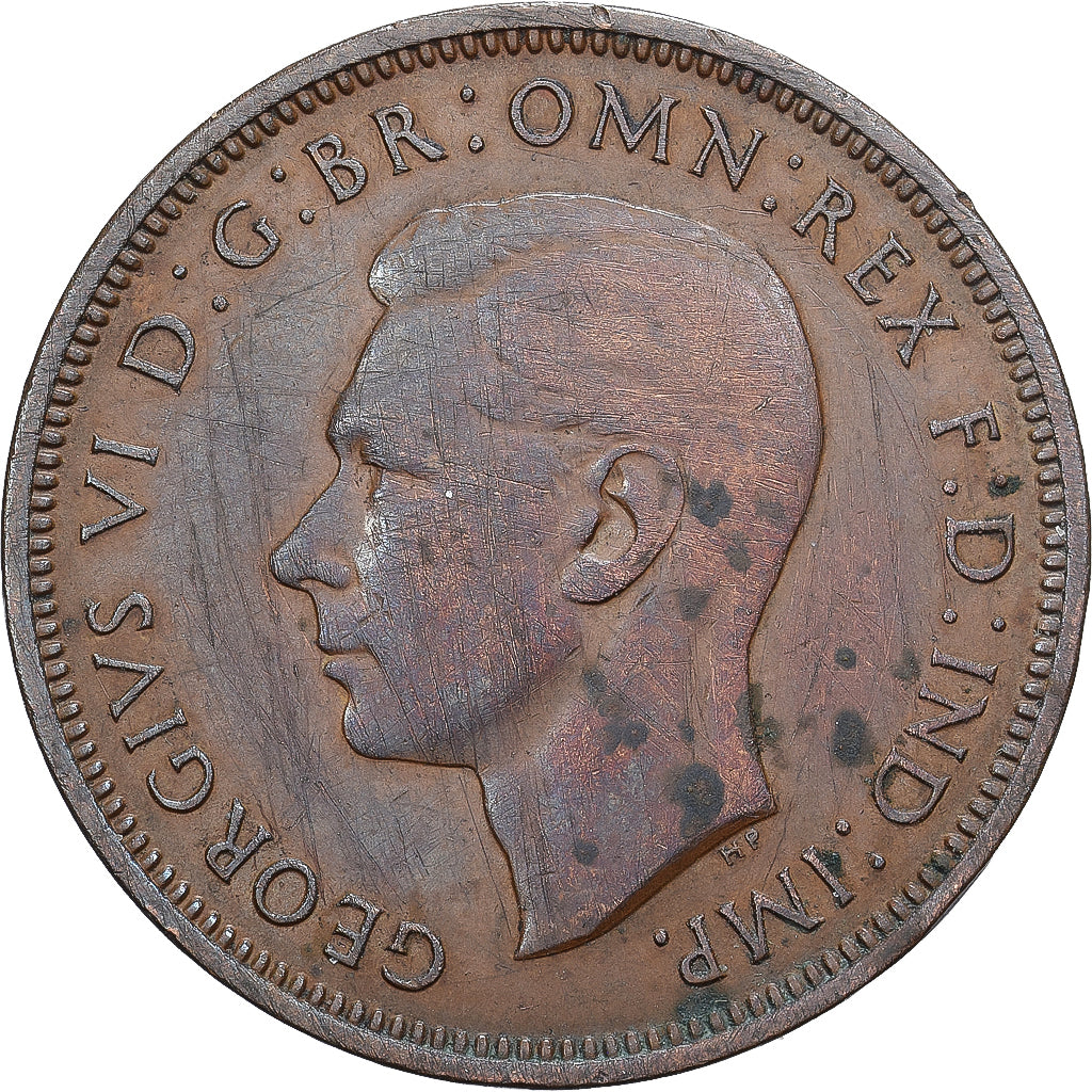 Great Britain, George VI, 1/2 Penny, 1940, Bronze, EF(40-45), KM:844