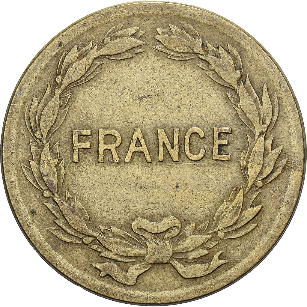 France, 2 Francs, France Libre, 1944, Philadelphia, Brass, EF(40-45)