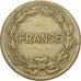 France, 2 Francs, France Libre, 1944, Philadelphia, Brass, EF(40-45)