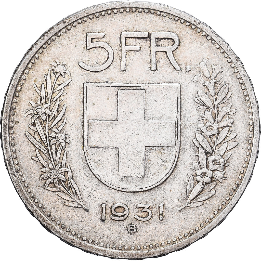Switzerland, 5 Francs, 1931, Bern, Silver, EF(40-45), KM:40