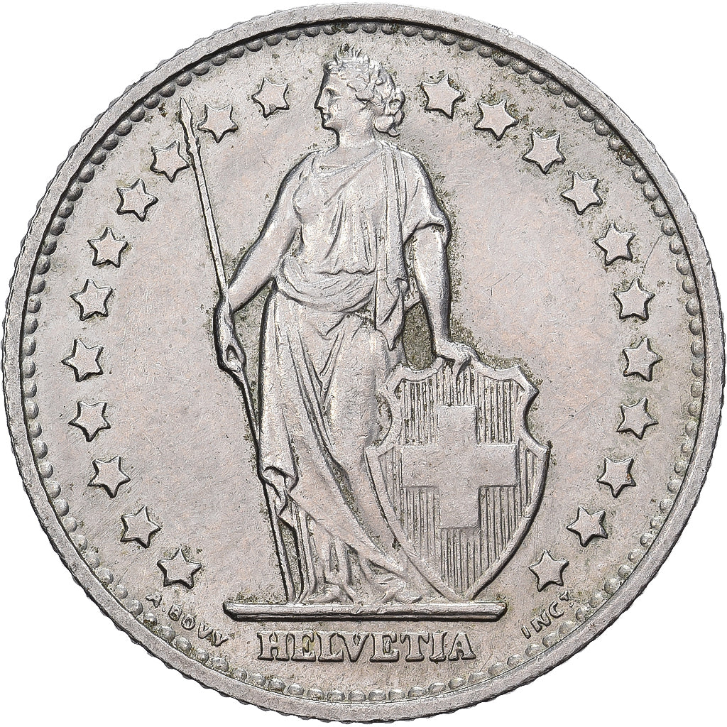 Switzerland, Franc, 1968, Bern, Copper-nickel, AU(50-53), KM:24a.1