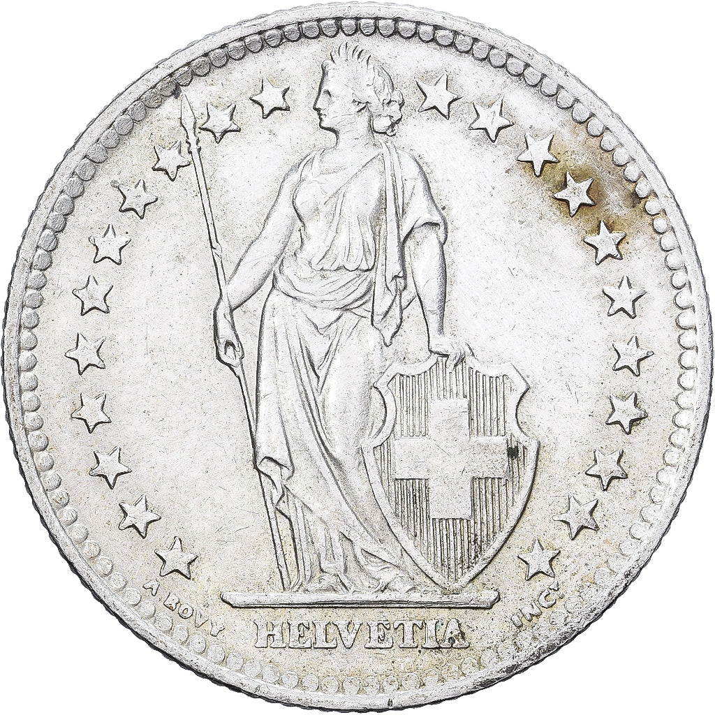 Switzerland, 2 Francs, 1964, Bern, Silver, AU(50-53), KM:21