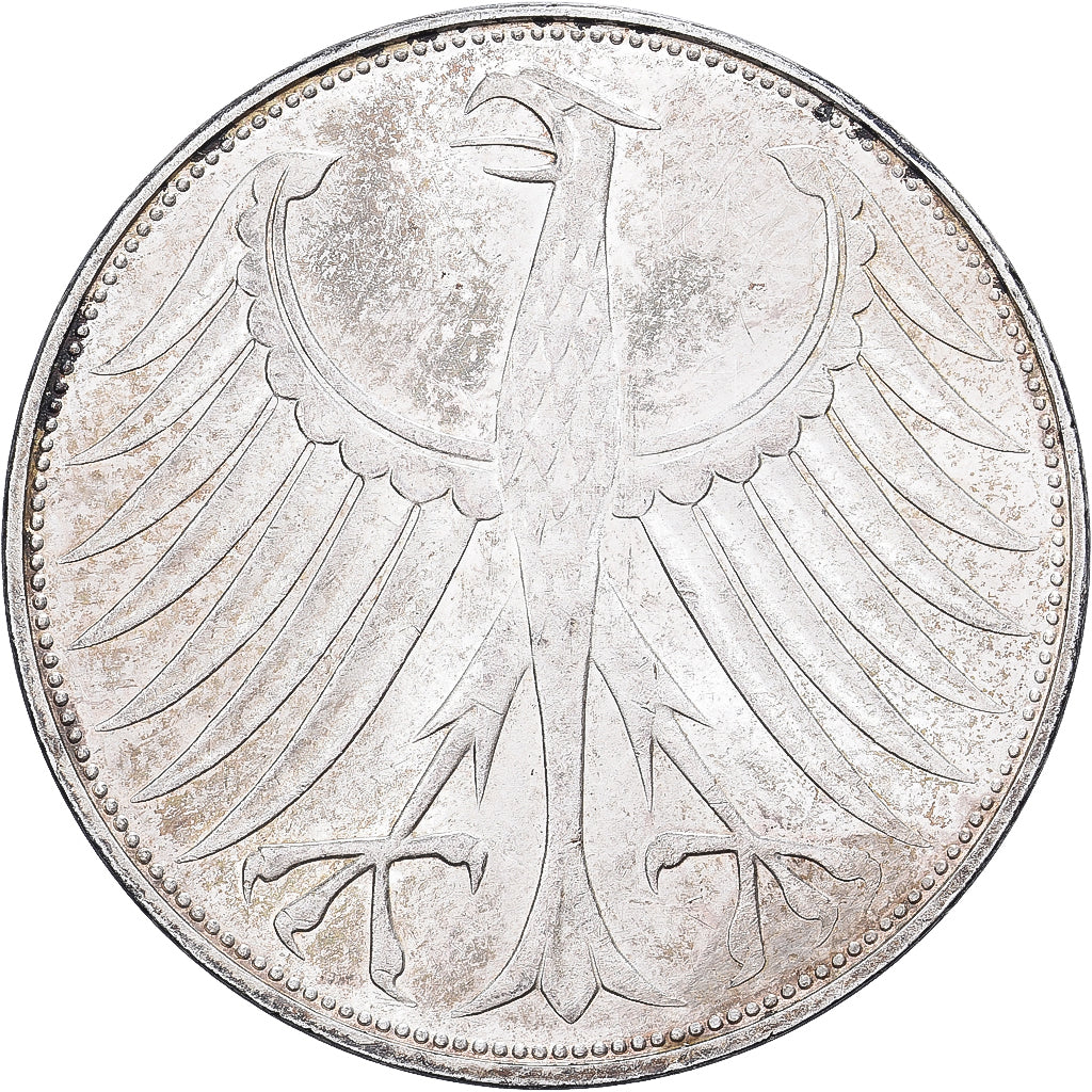 Niemcy - RFN, 5 Mark, 1971, Karlsruhe, Srebro, AU(55-58), KM:112.1