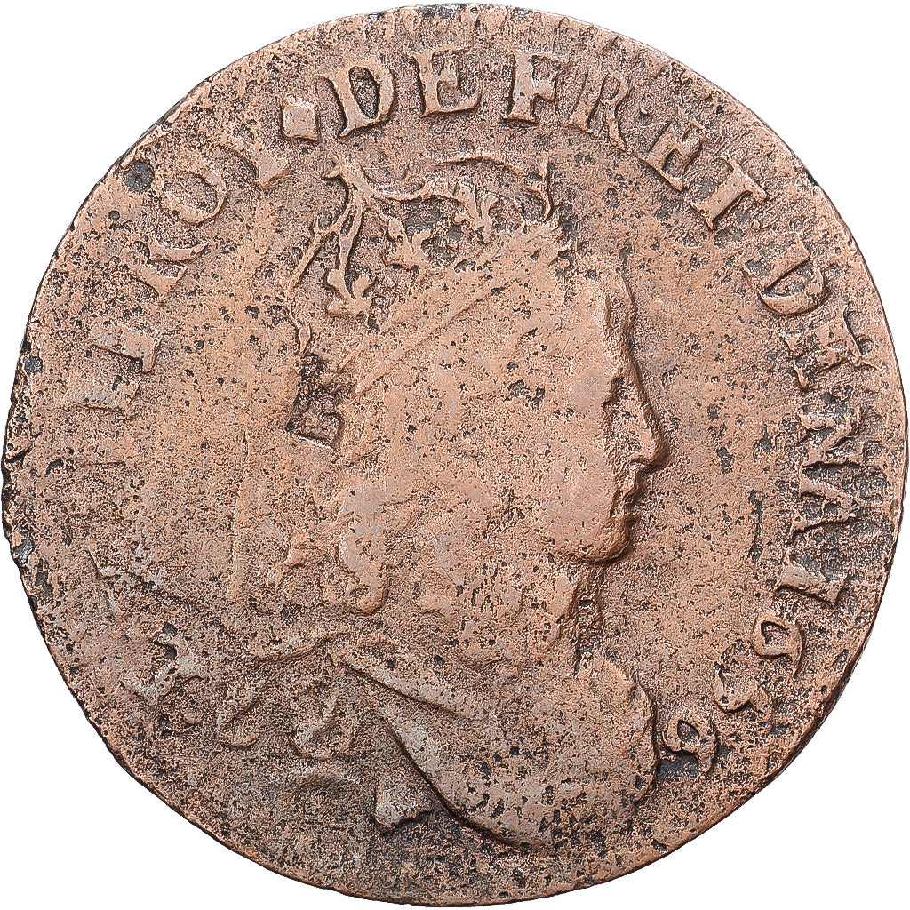 Frankreich, Louis XIV, Liard de France au buste juvénile, deuxième