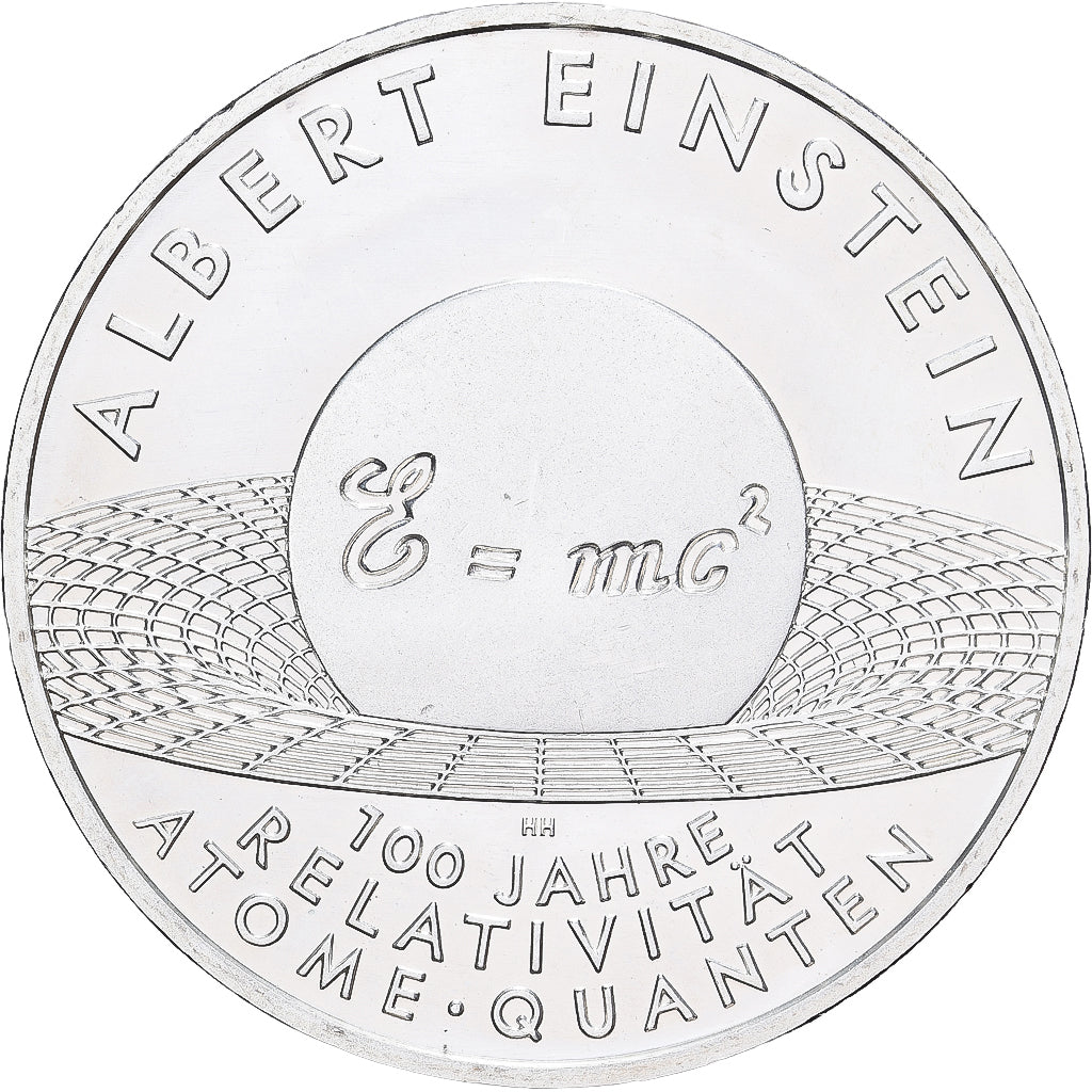 ALEMANHA - REPÚBLICA FEDERAL, 10 Euro, Albert Einstein, 2005, Hamburg, Prata