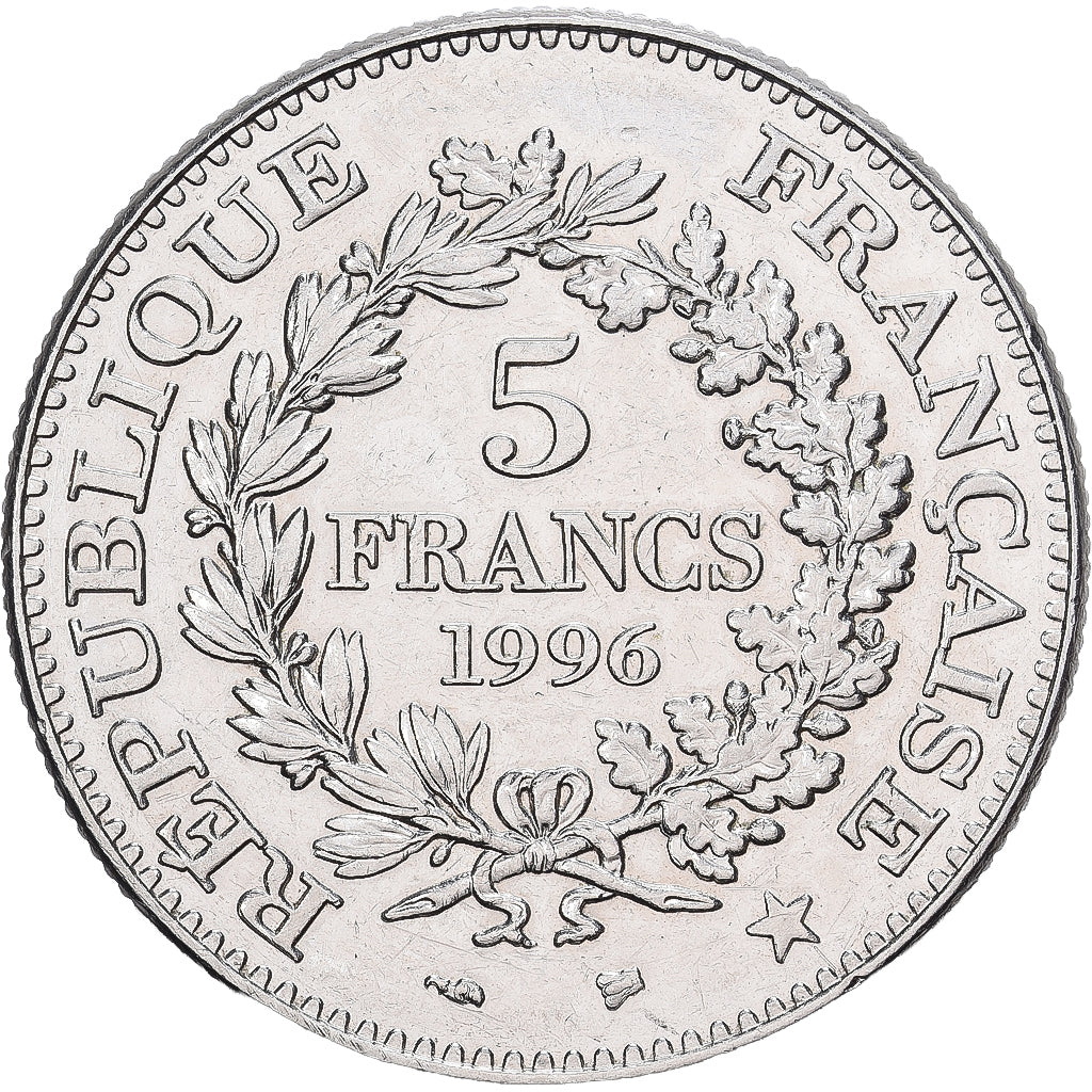 France, 5 Francs, Hercule, 1996, Paris, Nickel, AU(55-58), Gadoury:777, KM:1155