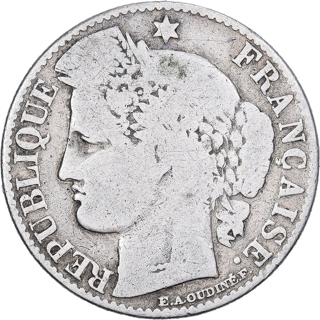 Francia, 50 Centimes, Cérès, 1895, Paris, Plata, BC, Gadoury:419a, KM:834.1