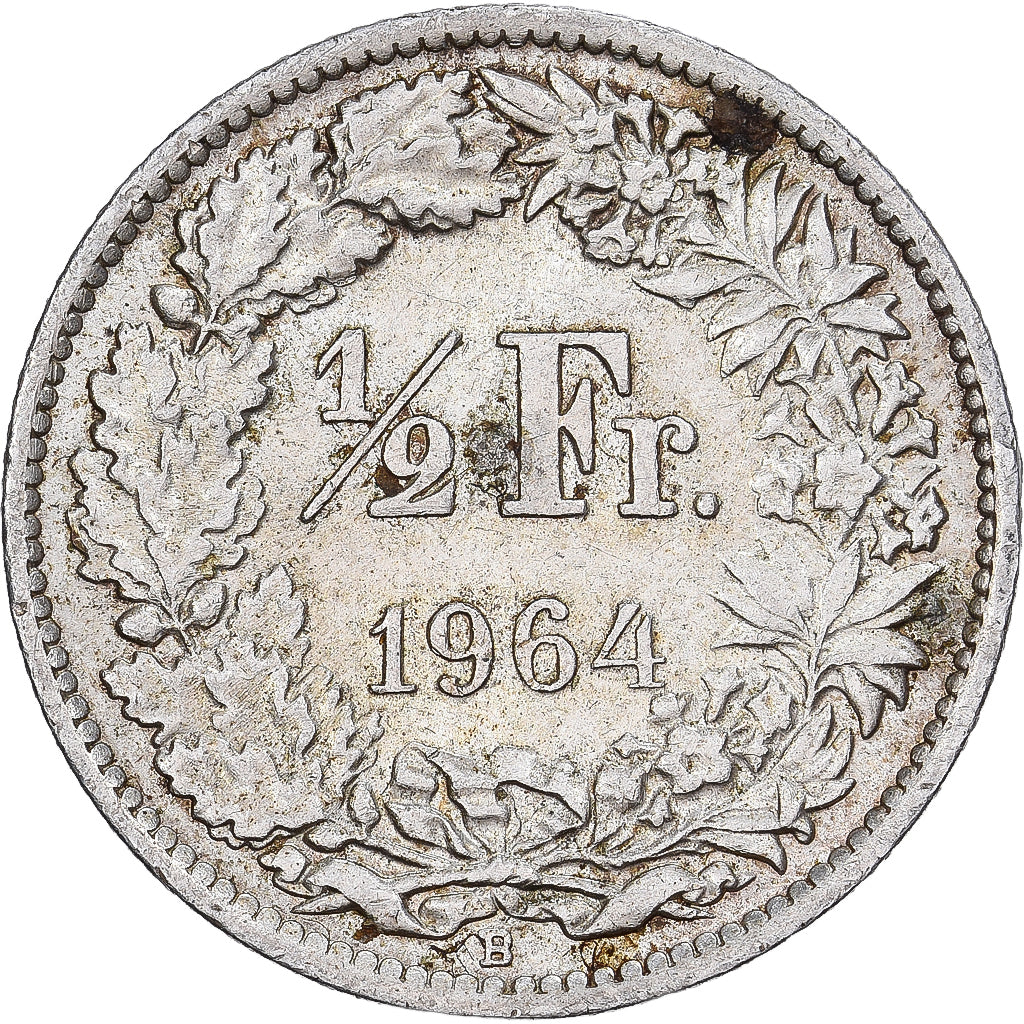 Switzerland, 1/2 Franc, 1964, Bern, Silver, EF(40-45), KM:23