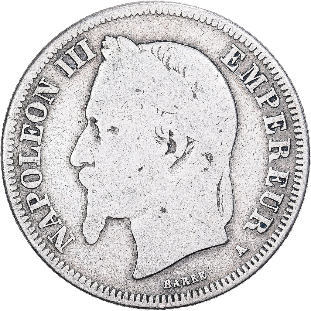 Frankreich, Napoleon III, 2 Francs, 1868, Paris, Silber, SGE+, KM:807.1
