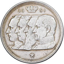 Belgium, Régence Prince Charles, 100 Francs, 100 Frank, 1951, Brussels, Silver