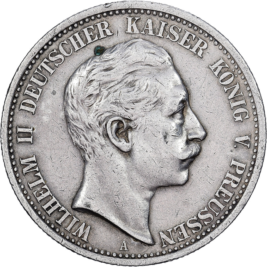 NIEMCY - IMPERIUM, PRUSSIA, Wilhelm II, 2 Mark, 1905, Berlin, Srebro, EF(40-45)