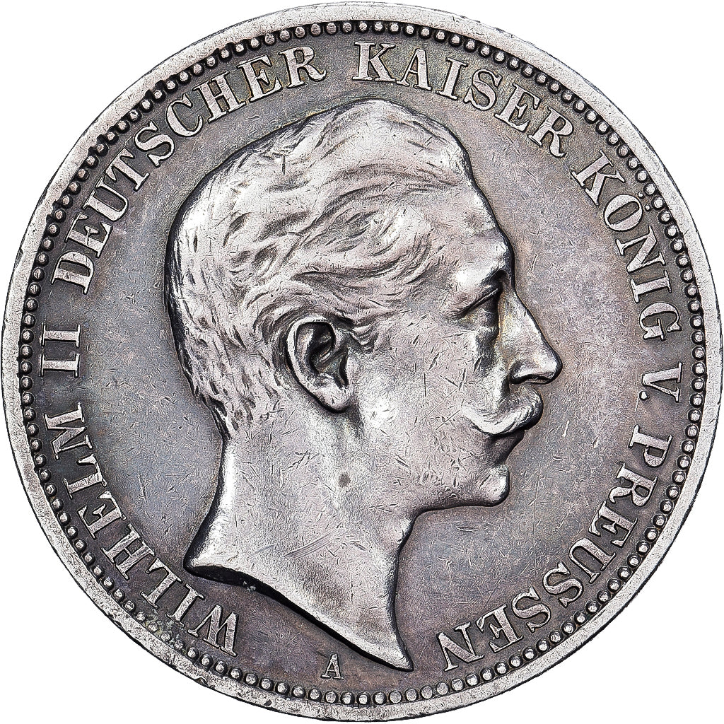 Empire allemand, PRUSSIA, Wilhelm II, 3 Mark, 1909, Berlin, Argent, TTB, KM:527