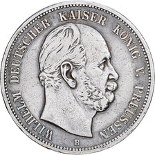 ALEMANHA - IMPÉRIO, PRUSSIA, Wilhelm I, 5 Mark, 1876, Hannover, Prata