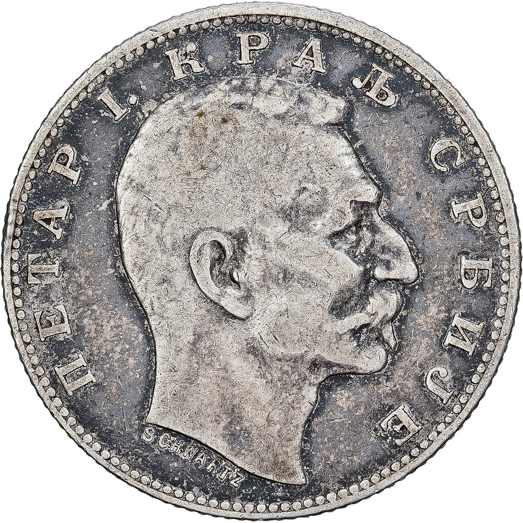 Servië, Peter I, Dinar, 1904, Zilver, ZF, KM:25.1