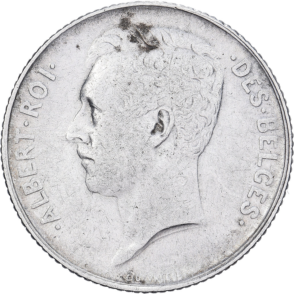 Belgia, Albert I, Franc, 1912, Brussels, Srebro, EF(40-45), KM:72