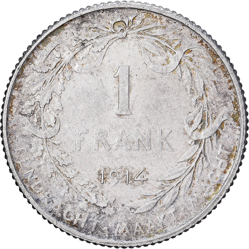 Bélgica, Albert I, Franc, 1914, Brussels, Prata, EF(40-45), KM:73.1