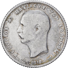 Greece, George I, Drachma, 1910, Silver, VF(30-35), KM:60