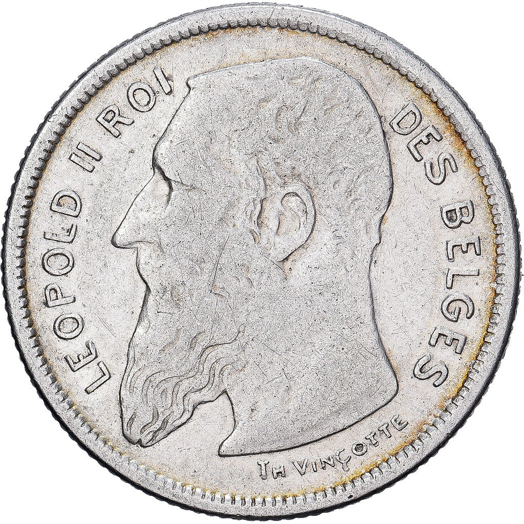 Belgien, Leopold II, 2 Francs, 2 Frank, 1904, Brussels, Silber, S+, KM:59