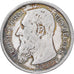 Belgio, Leopold II, 2 Francs, 2 Frank, 1909, Brussels, Argento, MB+, KM:59