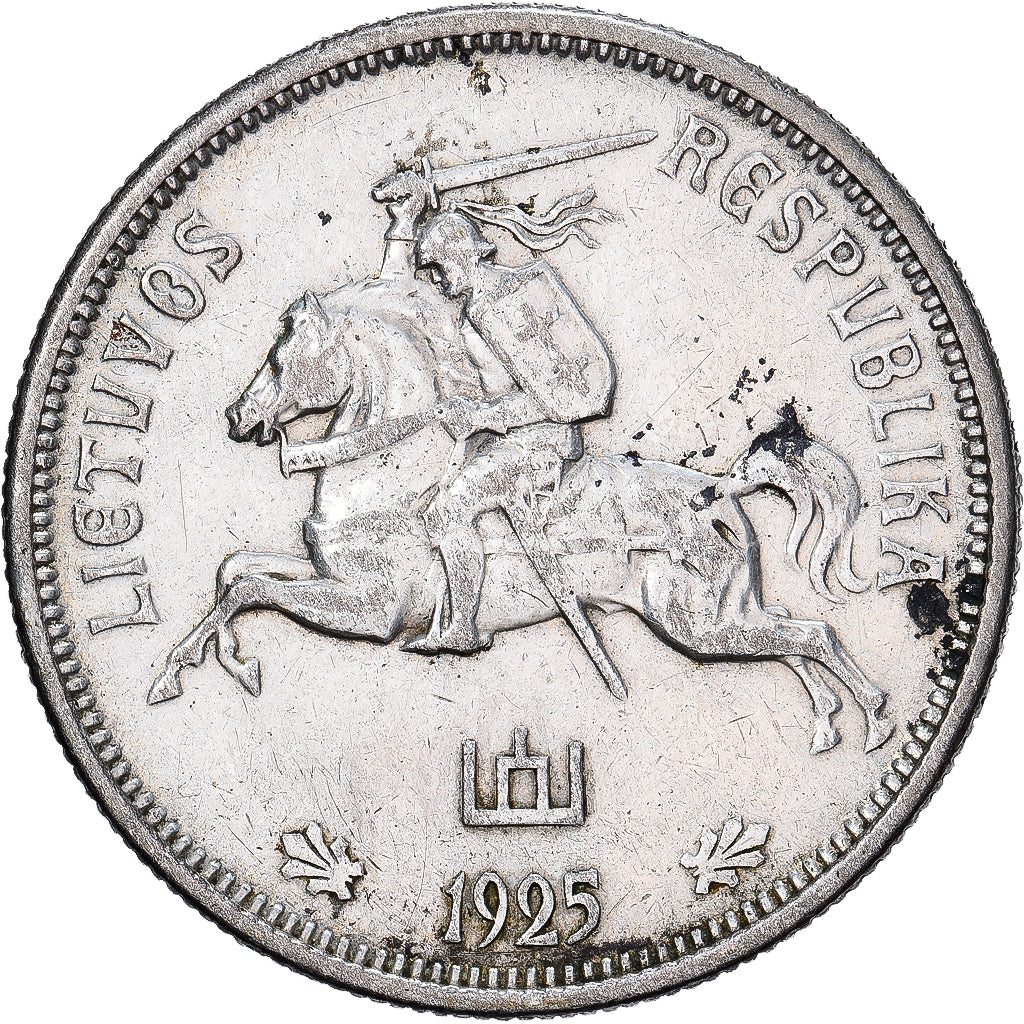 Lituanie, 5 Litai, 1925, King's Norton, Argent, TTB+, KM:78