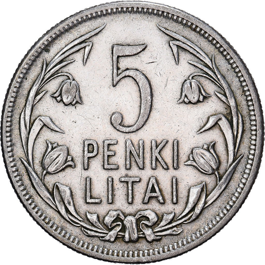 Lituanie, 5 Litai, 1925, King's Norton, Argent, TTB+, KM:78