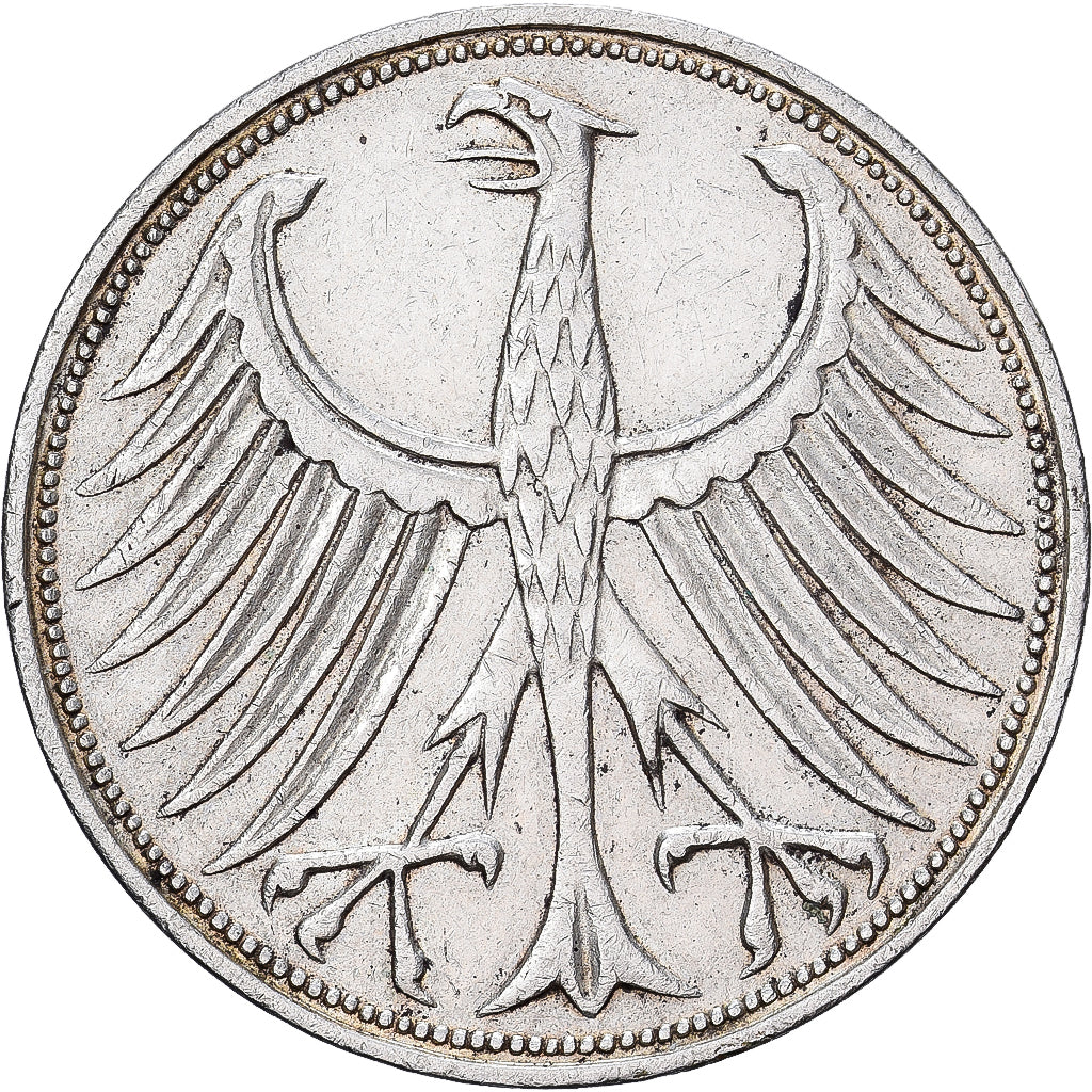Niemcy - RFN, 5 Mark, 1971, Hamburg, Srebro, AU(50-53), KM:112.1