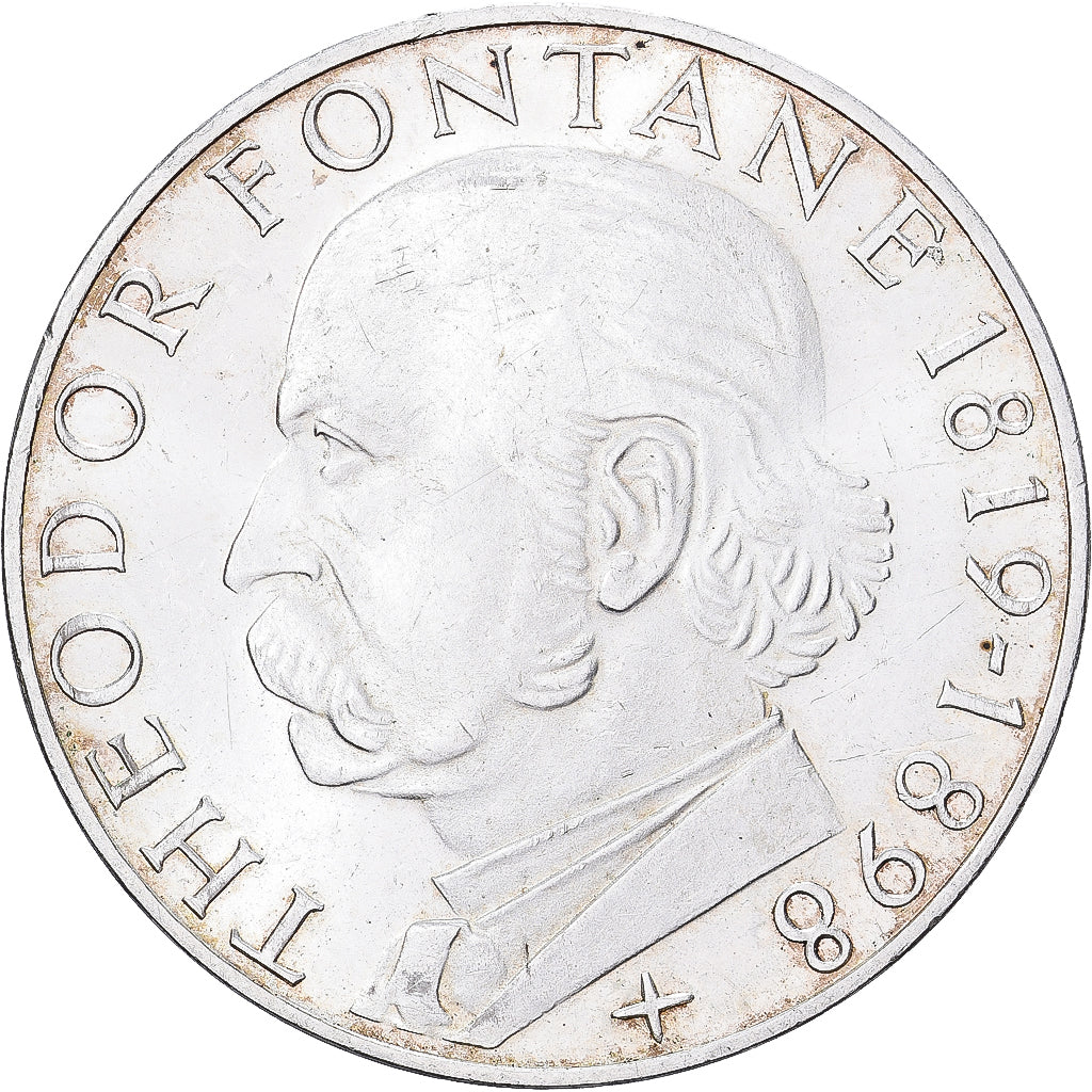 Federal Republic of Germany, 5 Mark, 1969, Karlsruhe, Silver, AU(55-58)