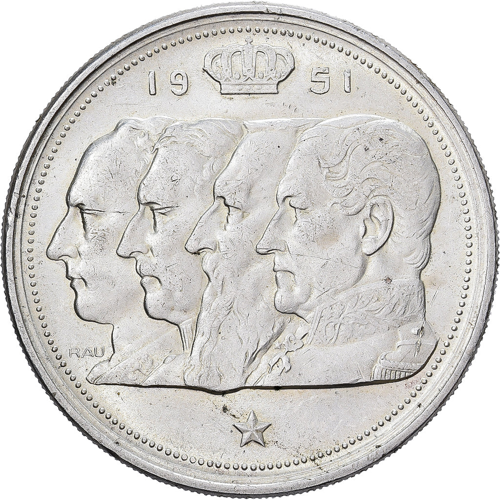 Belgium, Régence Prince Charles, 100 Francs, 100 Frank, 1951, Brussels, Silver