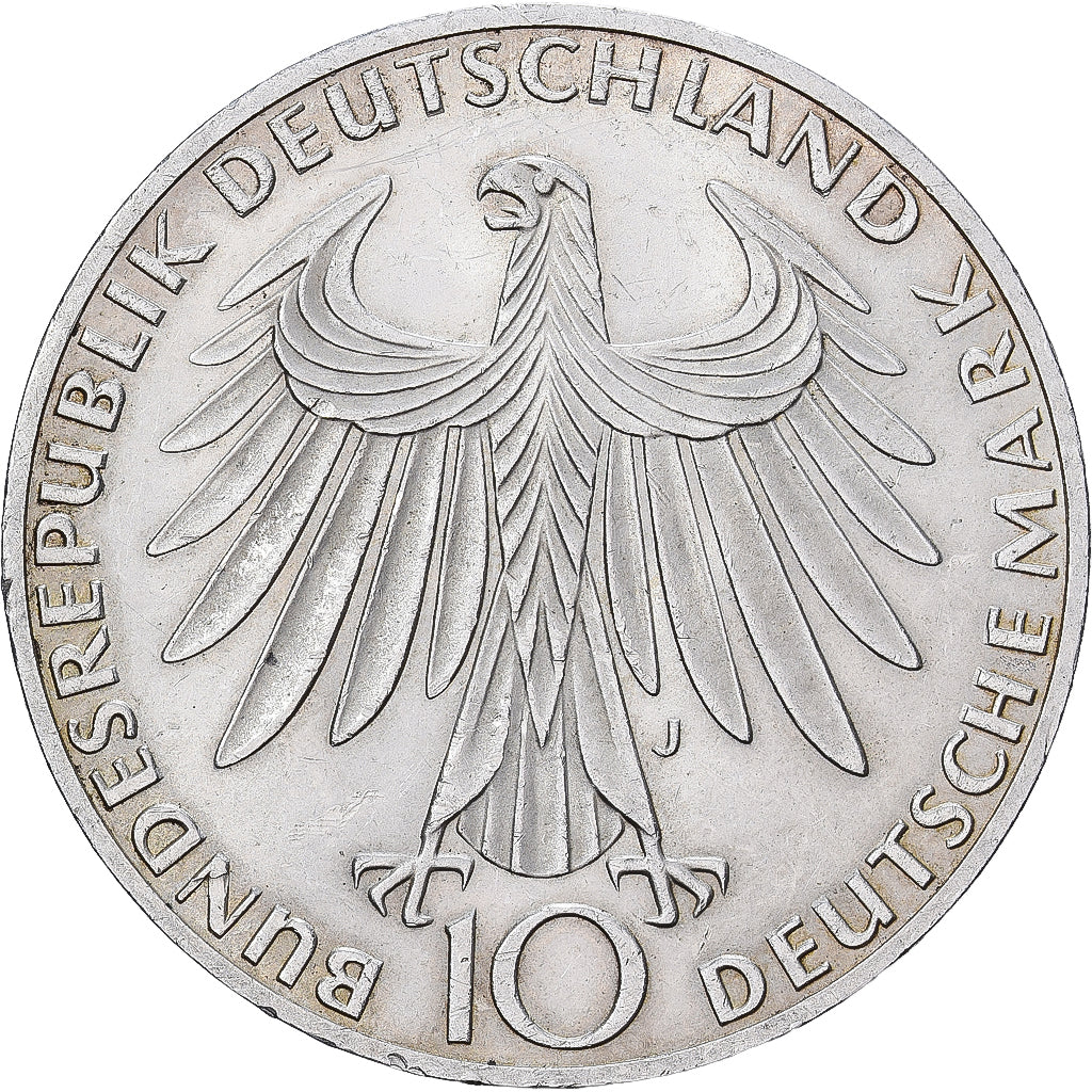 Niemcy - RFN, 10 Mark, 1972, Hamburg, Srebro, AU(50-53), KM:132