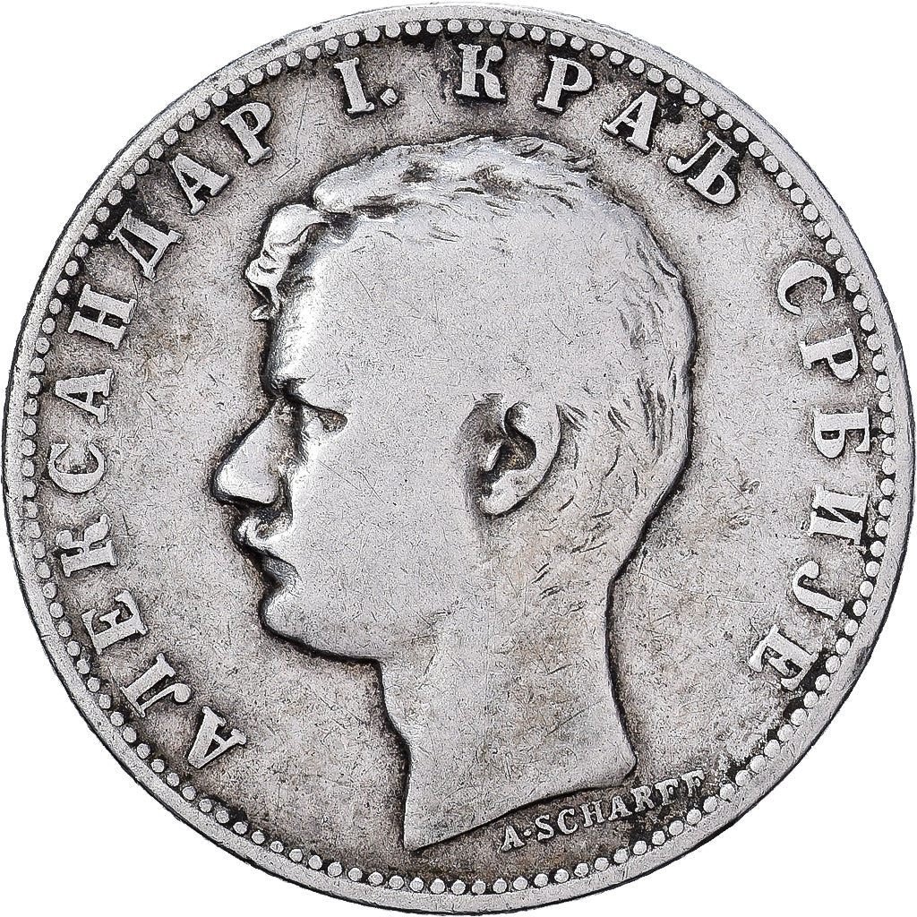 Serbia, Alexander I, Dinar, 1897, Silver, VF(30-35), KM:21