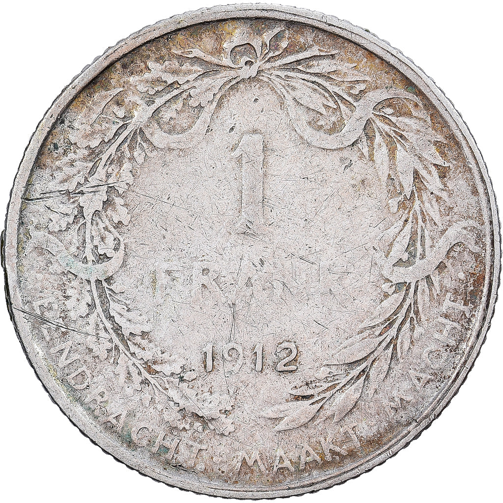 Belgique, Albert I, Franc, 1912, Bruxelles, Argent, TTB, KM:73.1