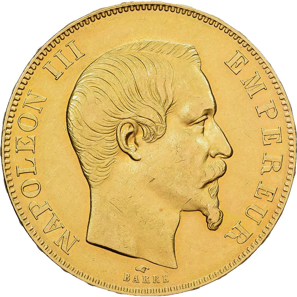 Francja, Napoleon III, 50 Francs, 1857, Paris, Złoto, AU(50-53), Gadoury:1111