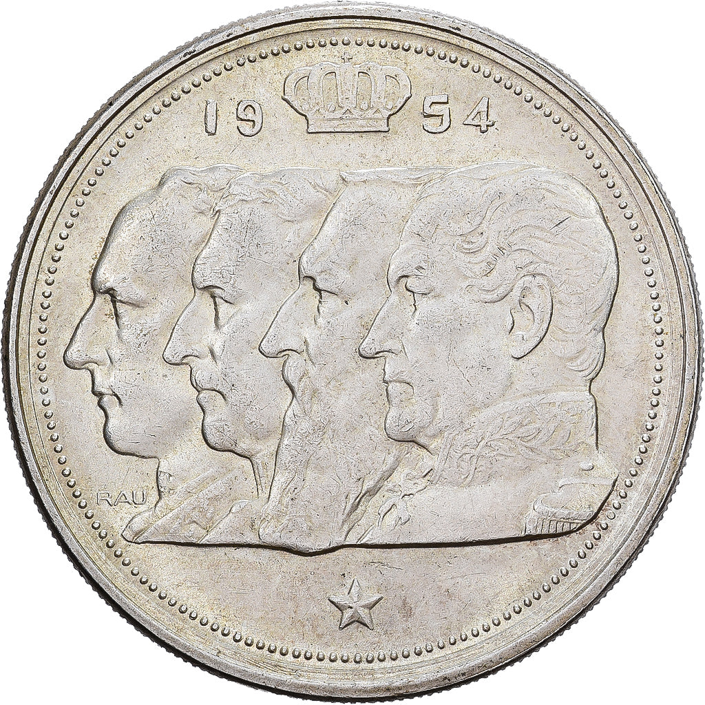 Belgium, Baudouin I, 100 Francs, 100 Frank, 1954, Brussels, Silver, AU(50-53)