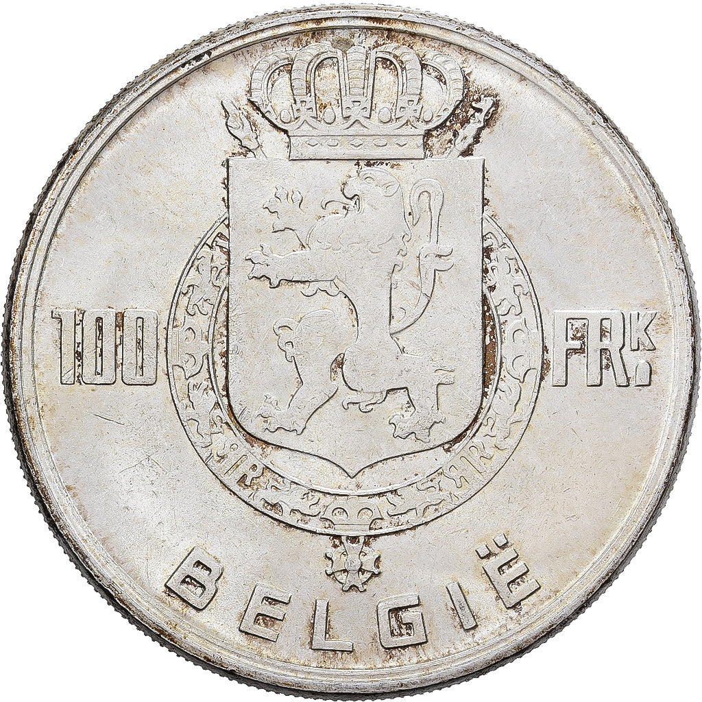 Belgio, Régence Prince Charles, 100 Francs, 100 Frank, 1951, Brussels, Argento
